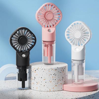 Portable Rechargeable Handheld Misting Fan Battery Operated USB Rechargeable Mini Face Steamer Fan For Travel Outdoor Small Fans