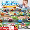 Kids Play Mat City Road Buildings Parking Map Game Scene Map With Traffic Sign