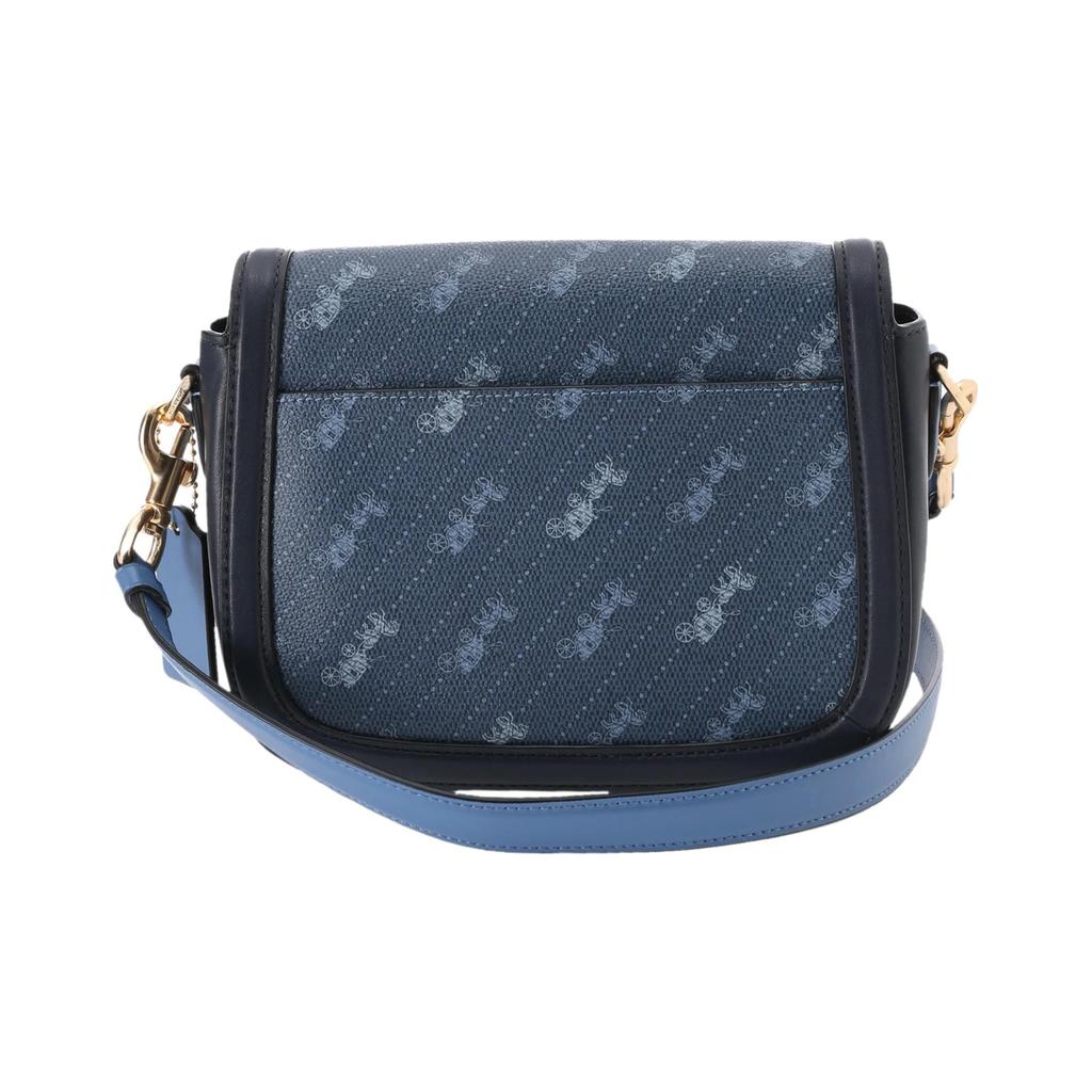 Coach Horse And Carriage Saddle 21 Printed Leather Saddle Bag Women Shoulder Bag Blue C4059-IMDEN