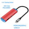 USB-C Hub with Power Supply: Laptop/Desktop to HDMI Dock and U Disk Expansion Switch
