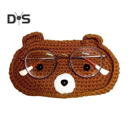 Heklet Katte Brilleholder Håndlaget Vaskebjørn Brilleorganisator Dekorativ Brille Solbrille Utstillingsstativ Gave til Dyreelskere