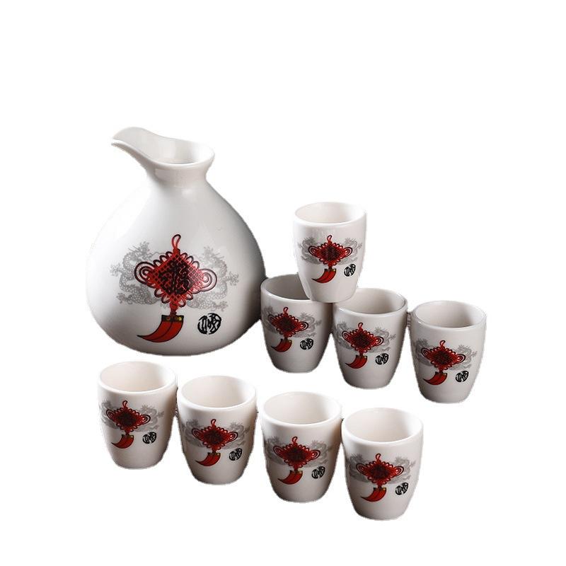 Ceramic Wine Dispenser Set, Wine Glass Wine Jug, Small Wine Cup, Bullet Glass Wine Cup, Custom Cup.