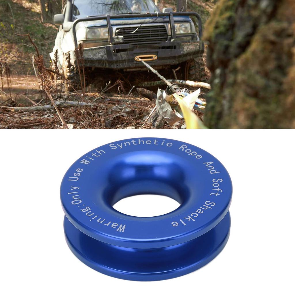 KIMISS Snatch Ring, Winch Snatch Recovery Ring 41000lbs 7/16in 1/2in Soft Shackle, 3/16in 1/4in 3/8in Rope Breaking Strength (Blue)