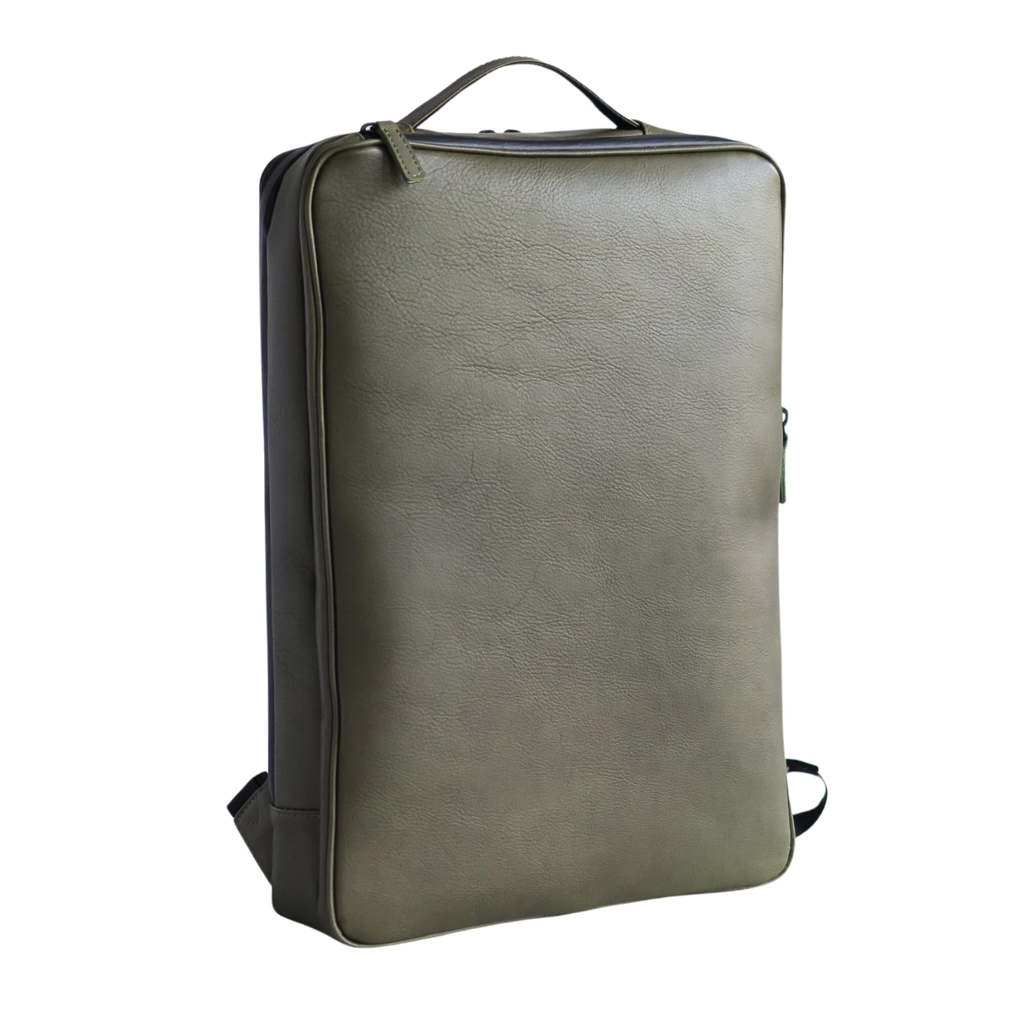 

SQUAIR building made genuine leather backpack [STATUSY] 2-story possible! Thin, large-capacity, easy-to-use Japanese-made (khaki) хакі