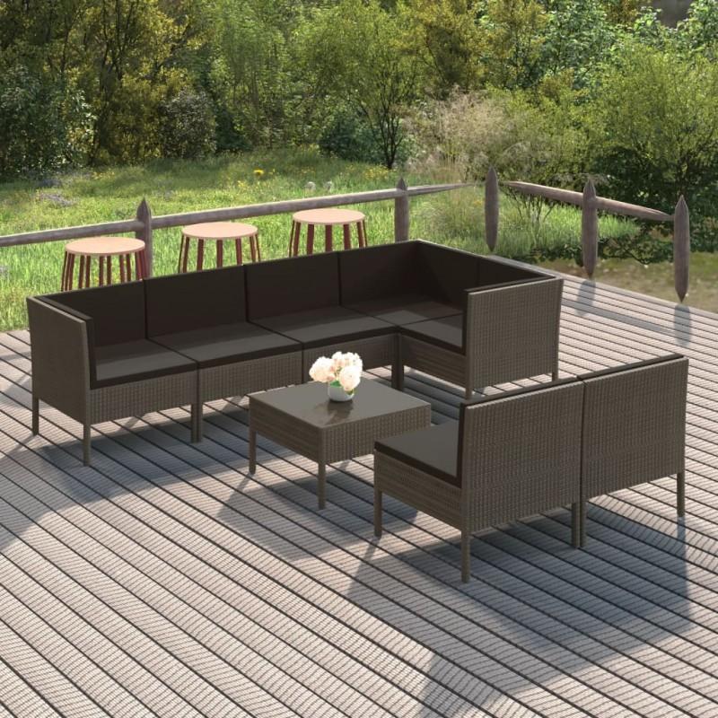 Day and Night - Day and Night Garden Furniture Set 8 Pieces and Gray Synthetic Rattan Cushions