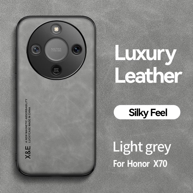 Magnetische Wildleder-Lederhülle für Honor X9D HonorX9D 5G Stoßfeste Matte Silikon-Weichhülle Abdeckung