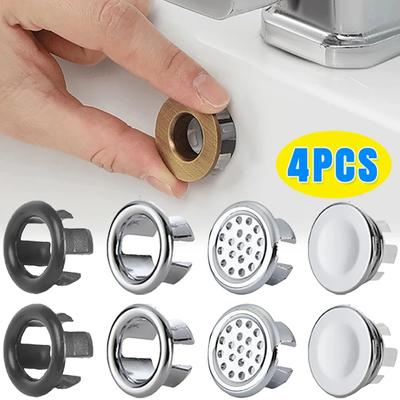 4Pcs Kitchen Bathroom  Circular Overflow Drain Cover Decoration Bathtub Sink Hole Overflow Hollow Washbasin Overflow