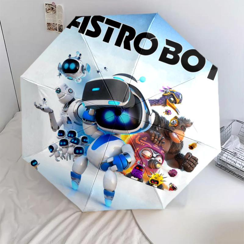 

1 PC Automatic Folding Umbrella - ASTRO BOT Pattern, Portable & Foldable Design with 8 Ribs, Christmas Birthday Gifts