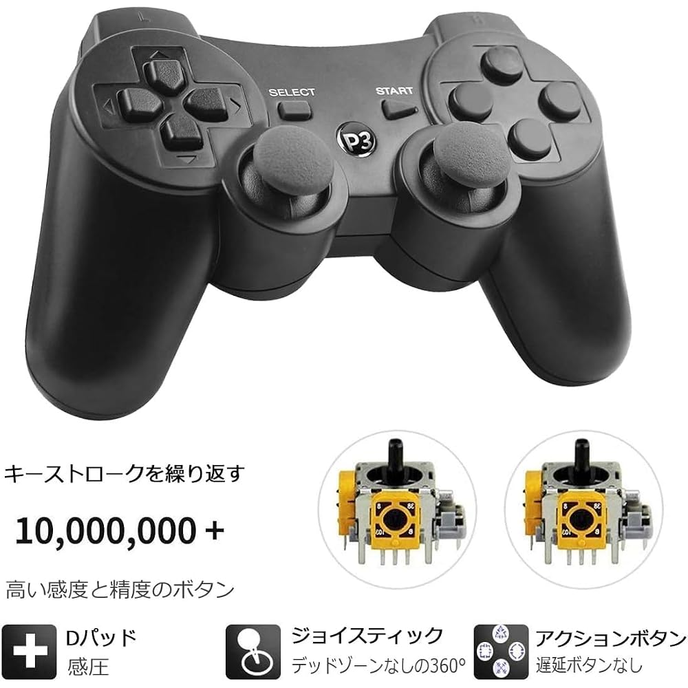Sony DualShock 3 Wireless Controller Transparent Blue 6-Axis Sensor USB Compatible Gamepad