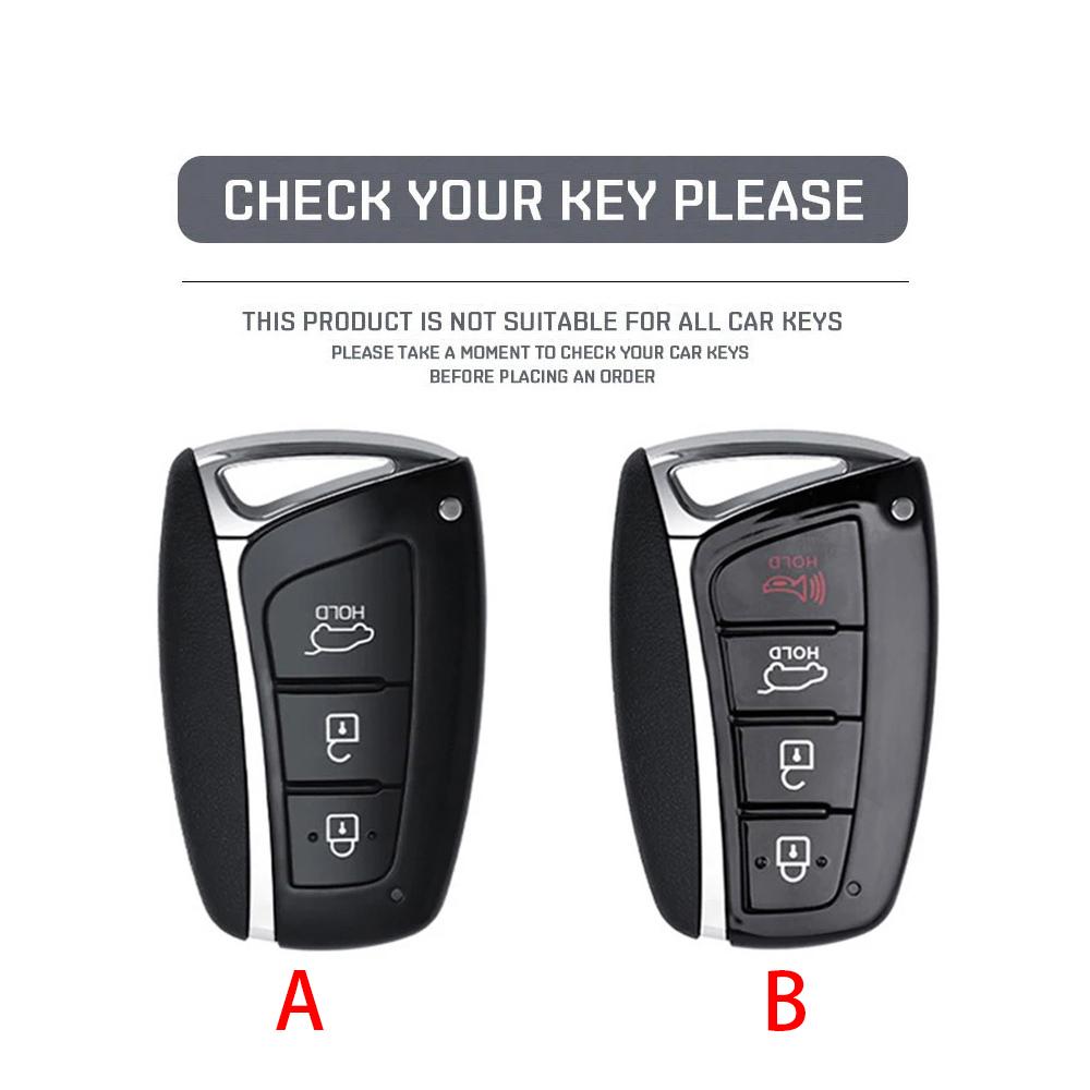 Abs Carbon Car Key Case Shell For Hyundai Santa Fe Sport Ix45 Equus Centennial Genesis G80 Grandeur Azera 2013- Cover Fob