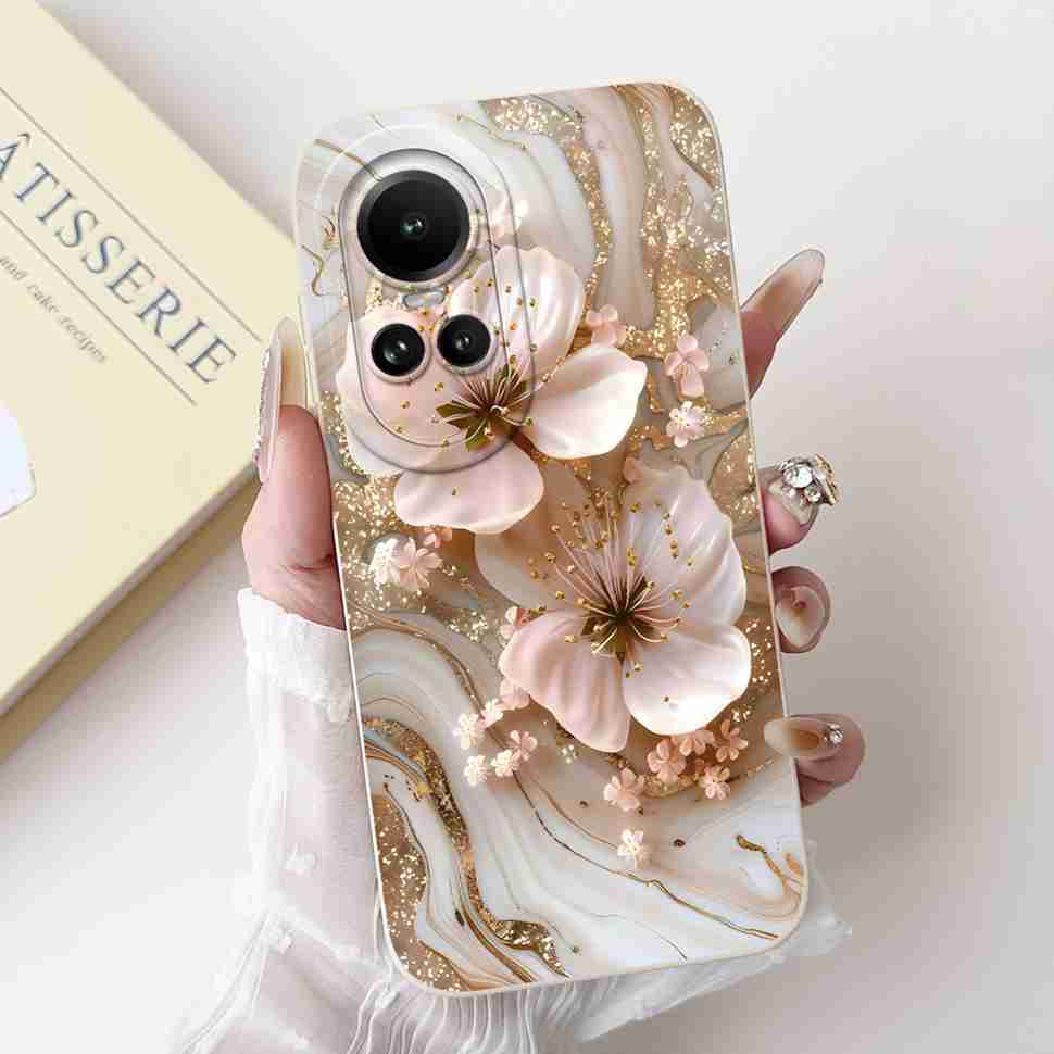 For Oppo Reno10 5G CPH2531 Case Luxurious Rose Cute Rabbit Soft Silicone Cover For Reno10 Pro 5G CPH2525 6.7" Global Phone Shell