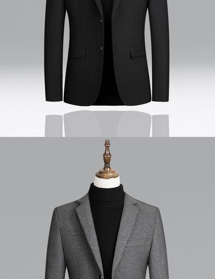 Men's Single-Breasted Wool Blazer - 2025 Autumn/Winter Business Casual Jacket