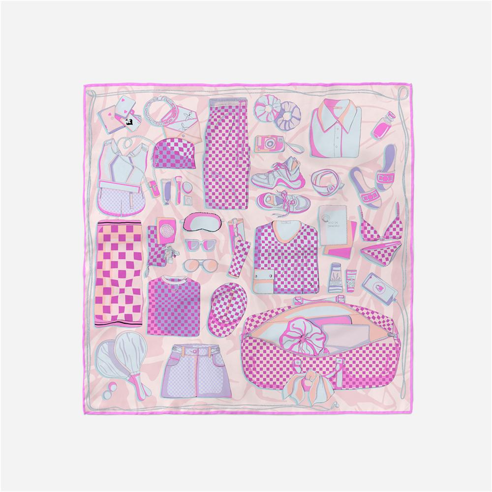 

Twill Silk Scarf Woman Accessory Painting Square Scarves Wraps Bandana Small Hijab Silk Foulards Tie Headband Neckerchief 53CM 53CM x 53CM