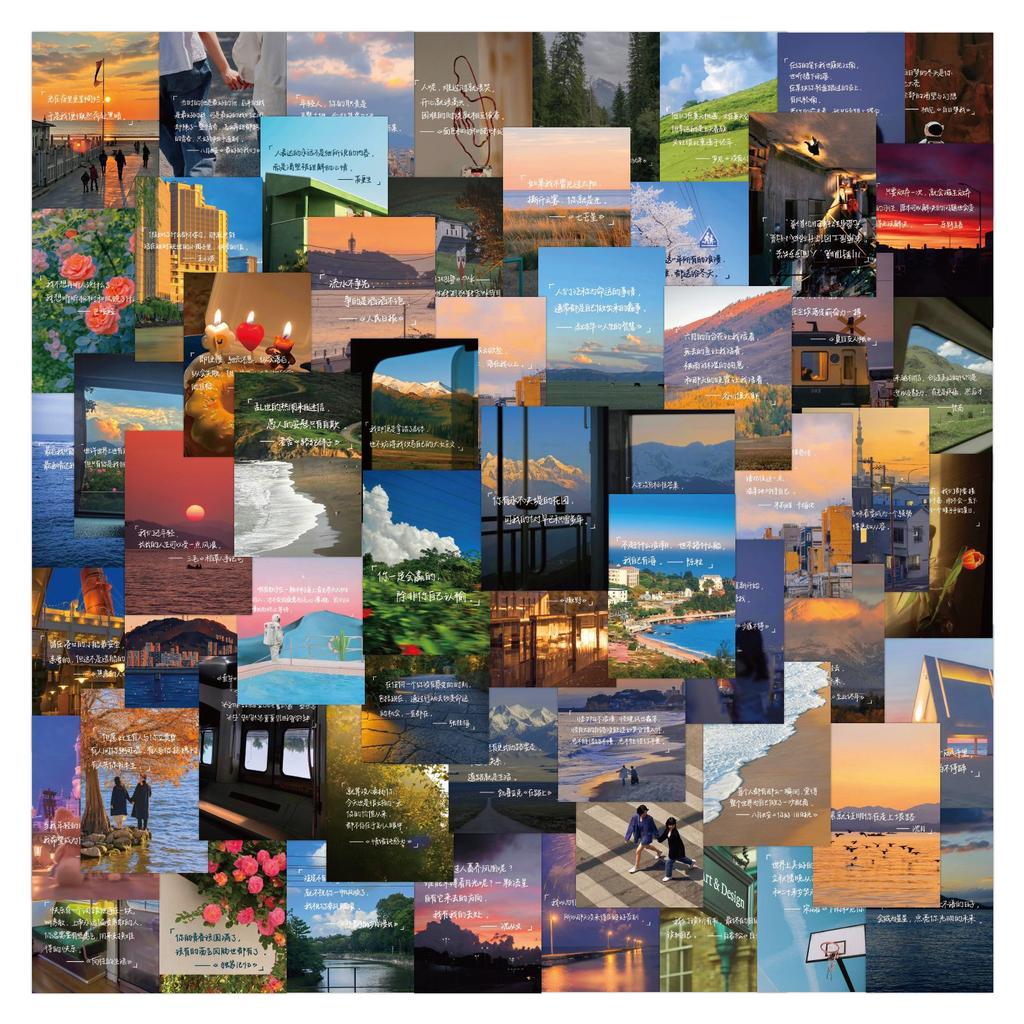 120 Neue Wunderschöne Landschaftsaufkleber Personalisiert Kreativ DIY Dekorativ Skateboard Wasserbecher Wasserdichte Aufkleber