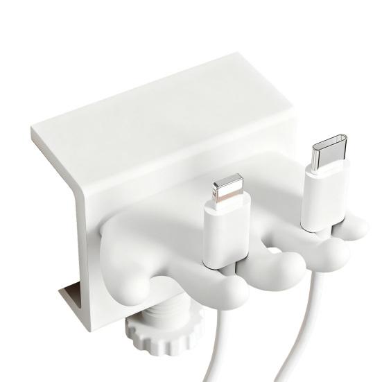 Data Cable Storage Clip Cord Organizer Holder with Adjustable Desk Clamp Cable Management Wire Holder for Home Office Desk Use