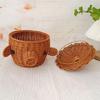 Modern Plastic Storage Bin With Woven Texture Stylish Home Decors Basket Suitable For Living Room And Office