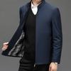 Autumn and winter trendy men's dad jackets, casual jackets, middle-aged and elderly men's stand-up collar velvet jackets, trendy tops