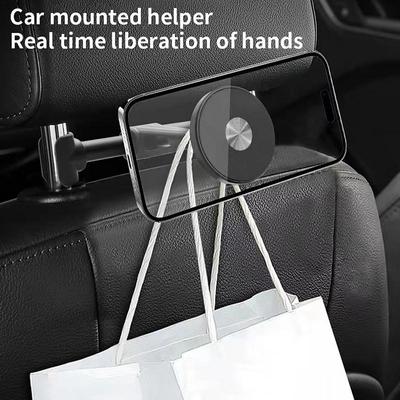 Car Headrest Phone Holder Seat Back Hook 360 Degree Rotation Multi-Functional Seat Back Hanger For Shopping Bag Purse Toy