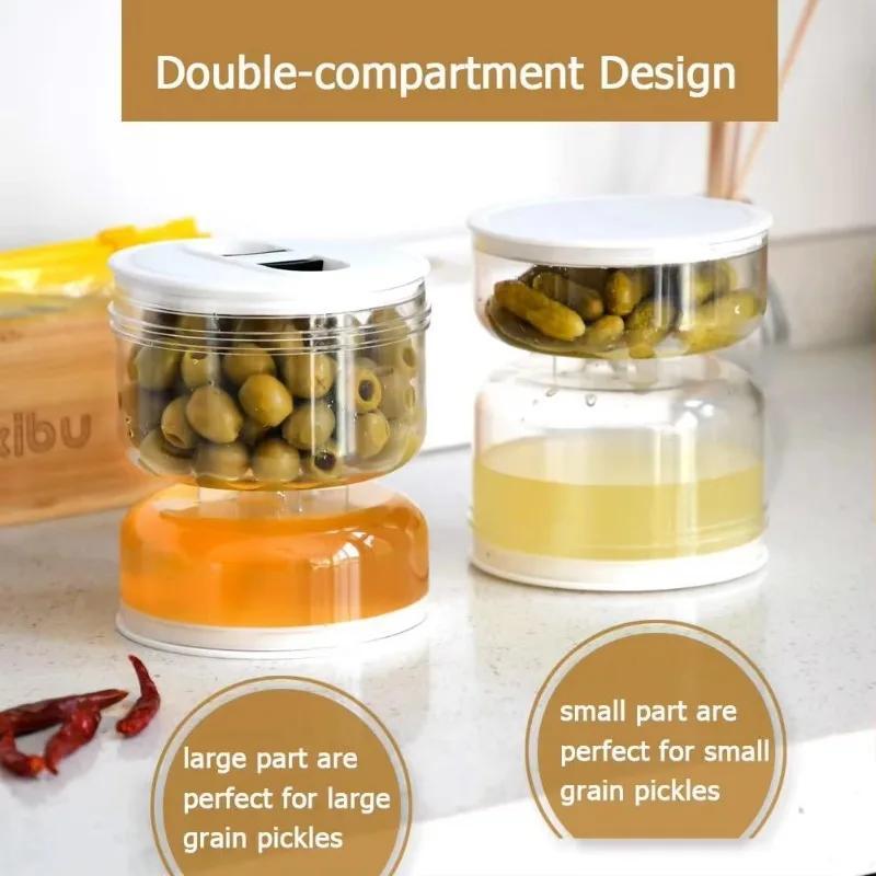 Kimchi Dry Wet Separation Tank Hourglass Design Pickles Jar Pickle Olives Cucumber Container for Home Kitchen Separator Tools