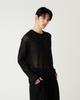 Diaendeukweseucheon Linen Blend Crewneck Knit Top / Black