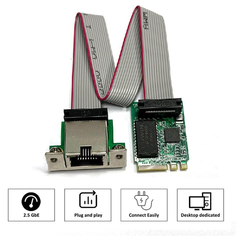 M.2 A+E KEY 2,5G Ethernet LAN-Karte RTL8125B Industrielle Steuerungsnetzwerkkarte M.2 Gigabit-Ethernet-NetzwerkkarteJAS
