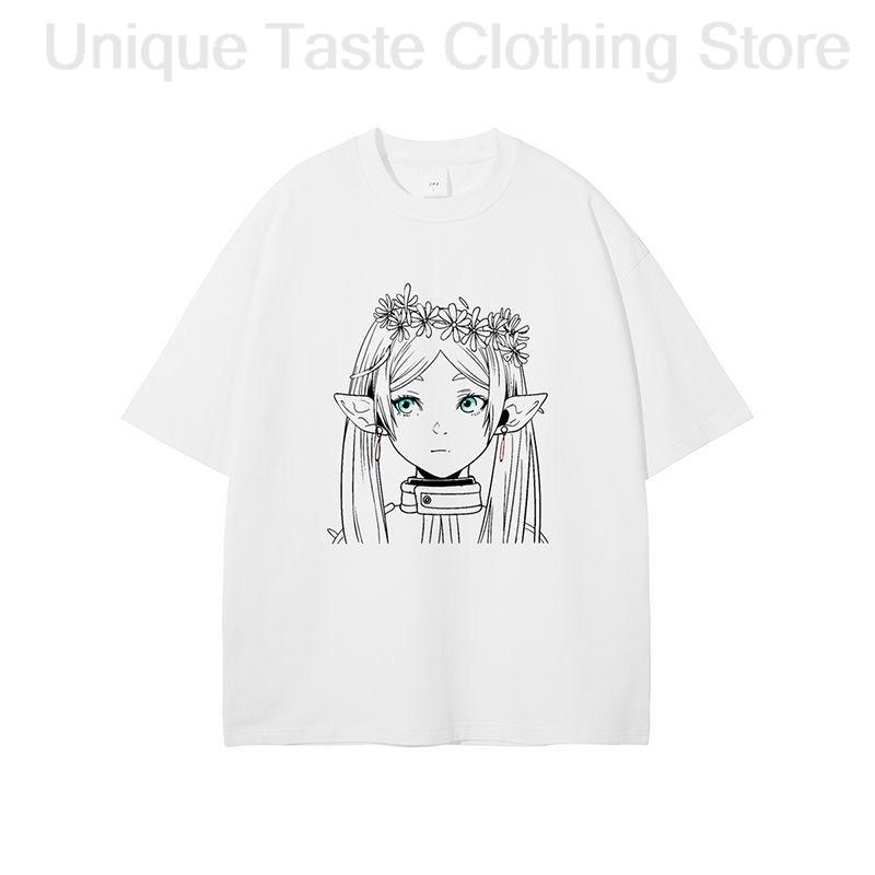 

Anime Frieren Beyond Journeys End T Shirt Frieren Fashion Cartoon Print Tshirt Unisex Women Summer Cotton Short Sleeve Tee Tops S