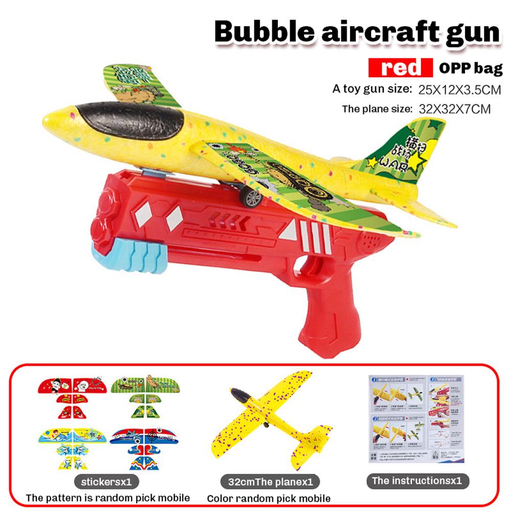 Foam Plane 10M Launcher Catapult Glider Airplane Gun Toy Children Outdoor Game Bubble Model Shooting Fly Roundabout Boy Toys