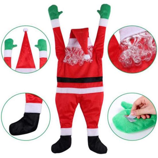 Santa Claus Hanging Self Adhesive Eye-catching Santa Claus Climbing Wall Ornament for Party