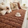 Solid Color Thicken Plush Sofa Cover Simple Furniture Protector Universal Non-slip Washable Couch Blanket for Living Room