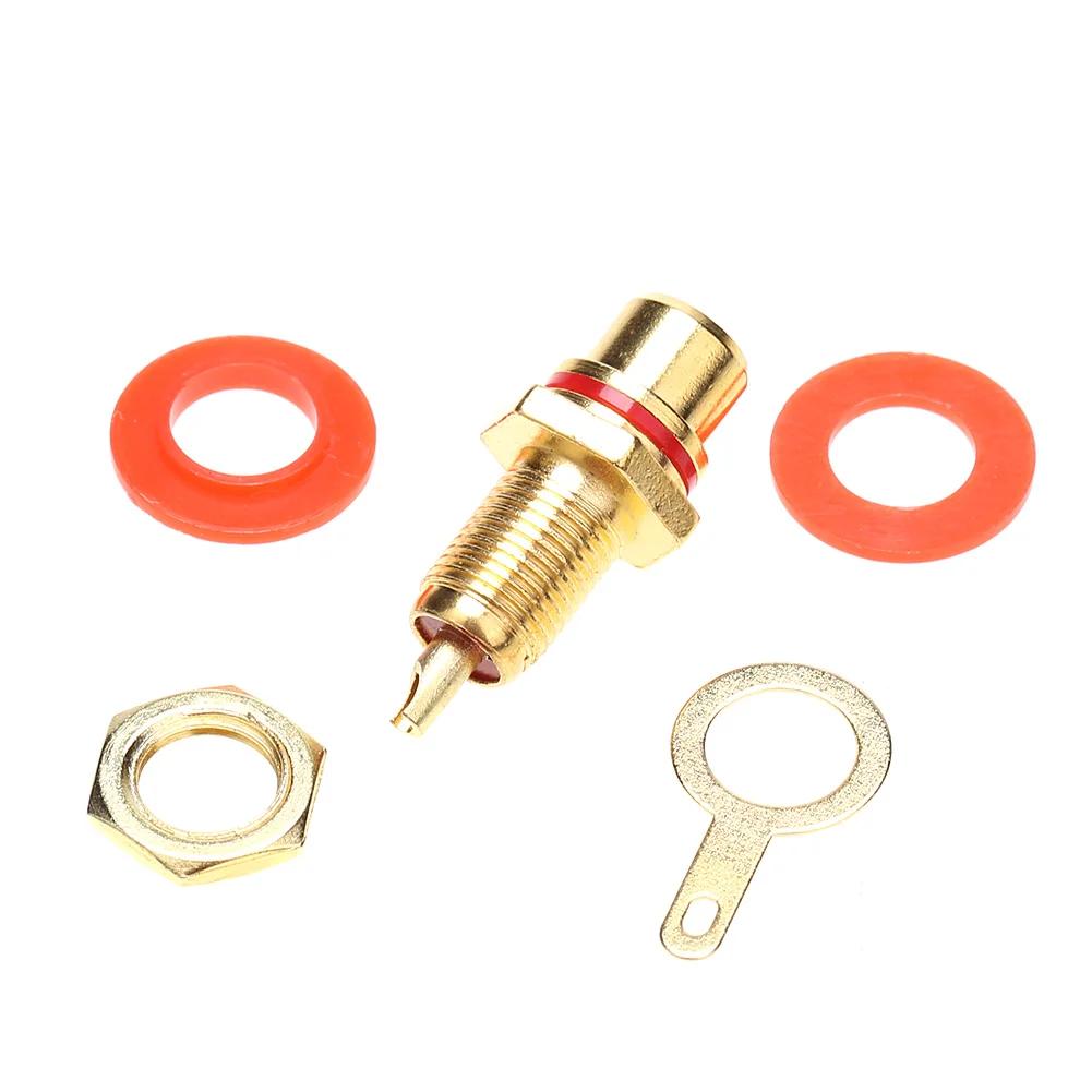 2-16pcs Chassis Panel Mount Adapter Zinc Alloy Gold Plating Female RCA Jack Connector Accessories RCA Female Plug Audio Socket