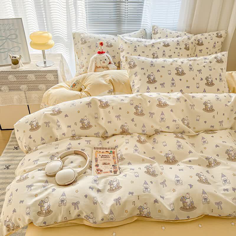 Red Bean Class A Pure Cotton 3-Piece Bedding Set for Dorms
