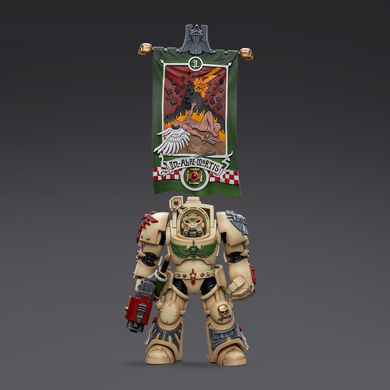 In Stock JOYTOY Warhammer 40K Dark Angels Deathwing Ancient with Company Banner 1:18 Action Figure,Collection Model
