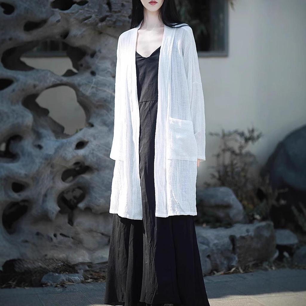 Zen Style Cotton Linen Cardigan - Spring/Summer Sun Protection