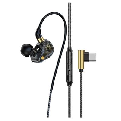 3.5mm Wired Earphones 8mm Dual Dynamic Coil HiFi Bass Stereo Earbuds Sports Gaming In-Ear Headset Headphones with Microphone