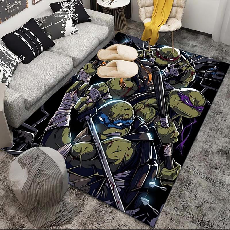 Turtles Team Adventure Area Rug Suitable for Indoor And Outdoor,Carpets for Kitchens, Homes, Offices, Living Rooms,Home Decor,Christmas Gift