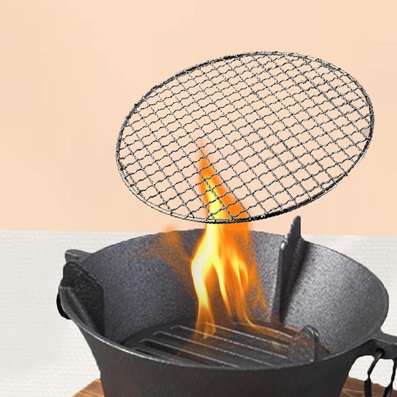 Runder Edelstahl-Grillrost Hitzebeständiger Grillrost Outdoor Camping Grill Teekochzubehör