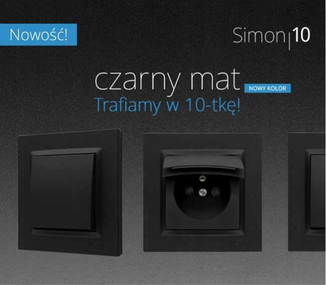 Simon 10 Single Frame 1-Gang Matte Black Cr1/49 Kontakt-Simon 1 Pc