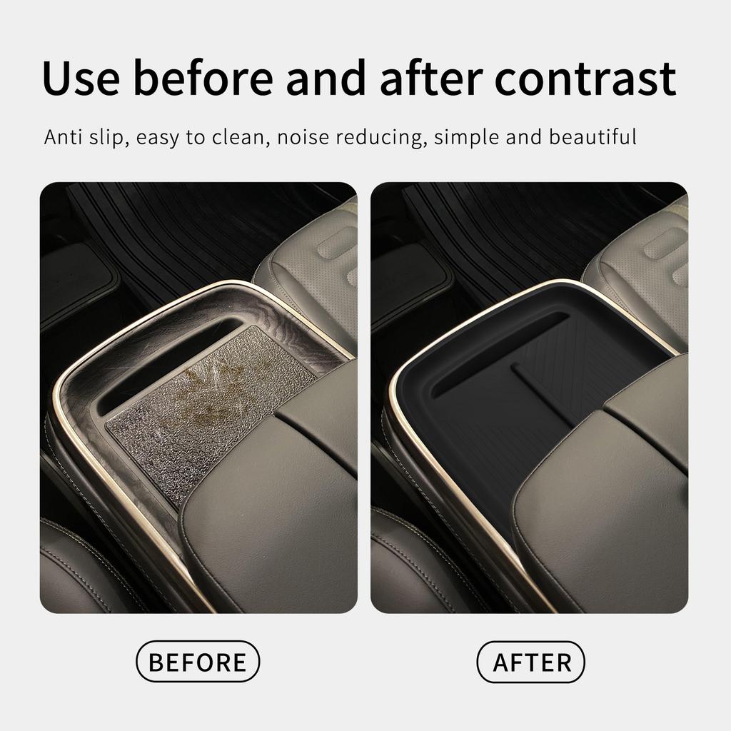 For RIVIAN R1T R1S 2025-2025 Car Anti-Slip Pad Silicone Center Console Wireless Charger Interior Accessories Black