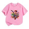 Kids Boys Girls Crew Neck Short Sleeve 100% Cotton T-Shirt, Funny Colorful Cartoon Adventure Character Print Casual Soft Tees for Children Daily Play