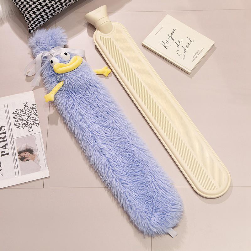 Мультяшная плюшевая грелка с большими глазами - Длинная, Уродливо-милый дизайн с теплым чехлом 75*15 cm