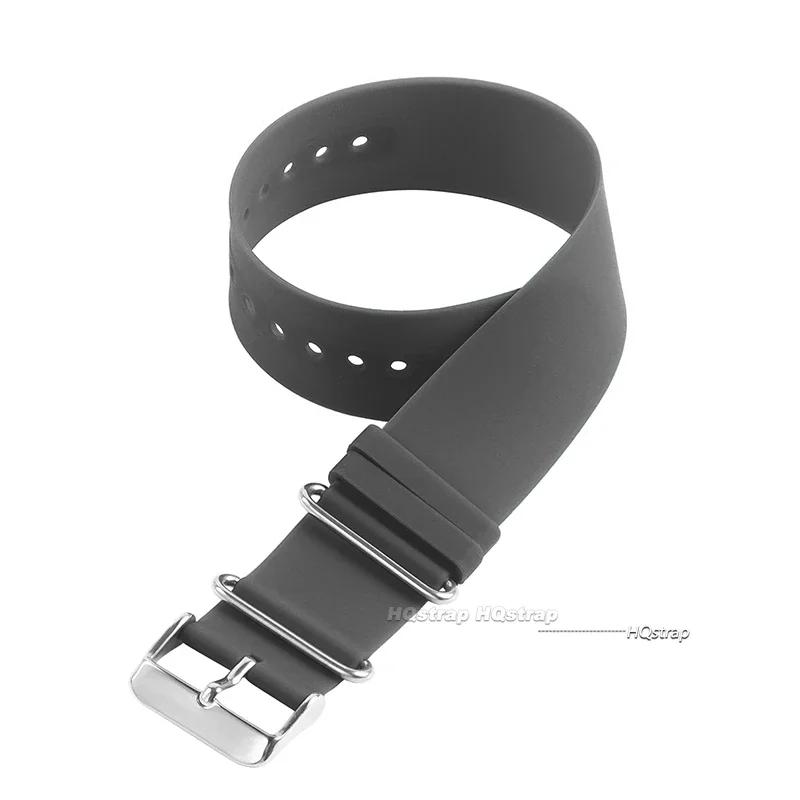 18mm 20mm 22mm Silikon Einteilige Uhrenarmbänder Universelles Weiches Wasserdichtes Gummi-Uhrenarmband für Damen Herren Schwarz Blau Grau Armband