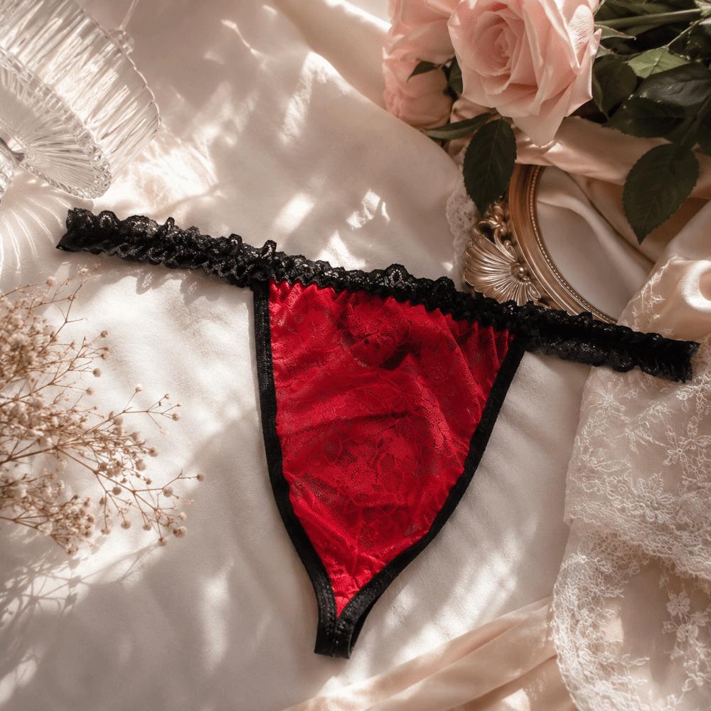Hollow Out Men Underwear Transparent Triangle Panties Simple Men's Thong Exotic