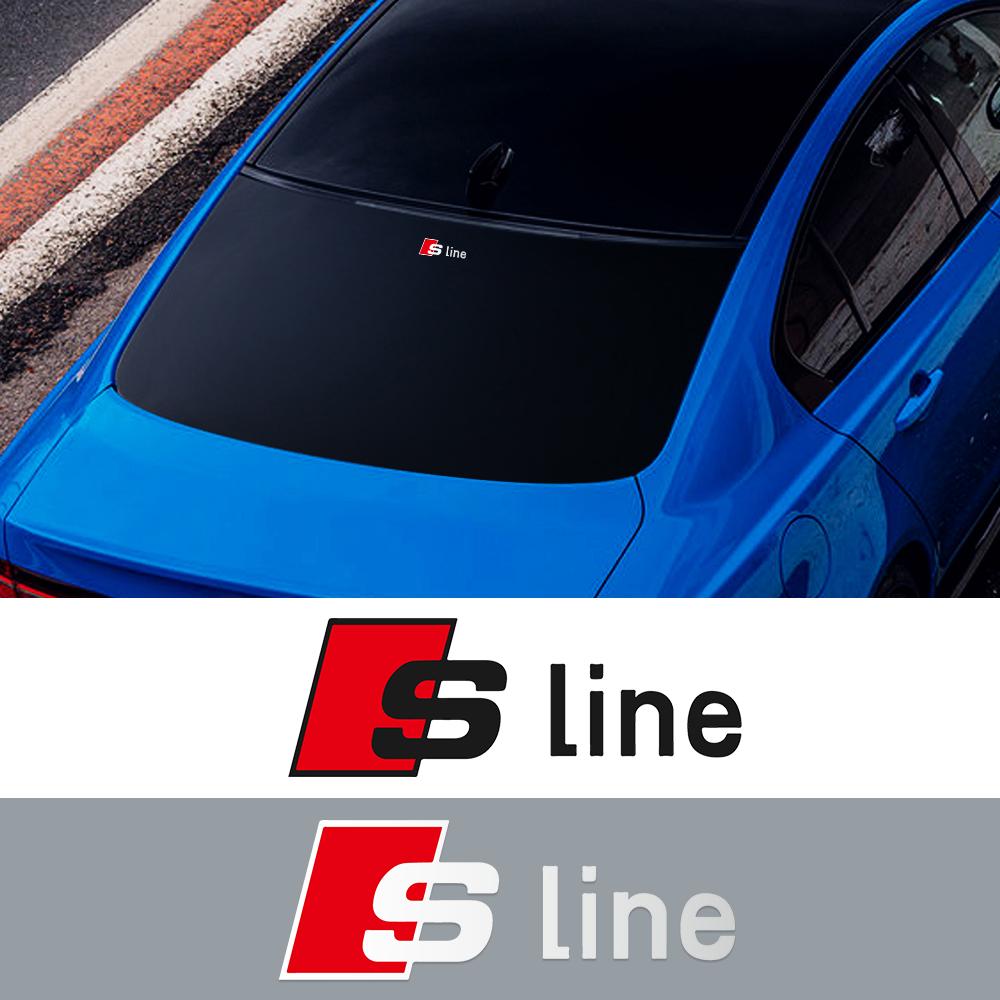 2PCS Car Body Trunk Window Logo Sticker Decor Accessories Auto Styling For 6w Sline RS Quattro A4 A5 A6 TT A8 Q5 Q6 Q7 Q8 S A7w6