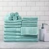 18-Piece 100% Cotton Towel Set, 4 Bath Towels, 4 Hand Towels, and 10 Face Towels, Soft and Super Absorbent