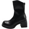 British Style Thick Heel Short Boots Women's 2025 Autumn New Temperament Versatile Martin Boots Small Man Height and Thinness Boots