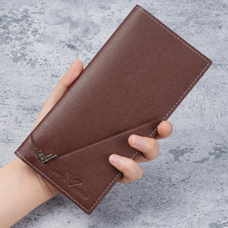 

Cross border men s fashionable long wallet, soft leather wallet, hand-held bag, large capacity business bag, multi card slot