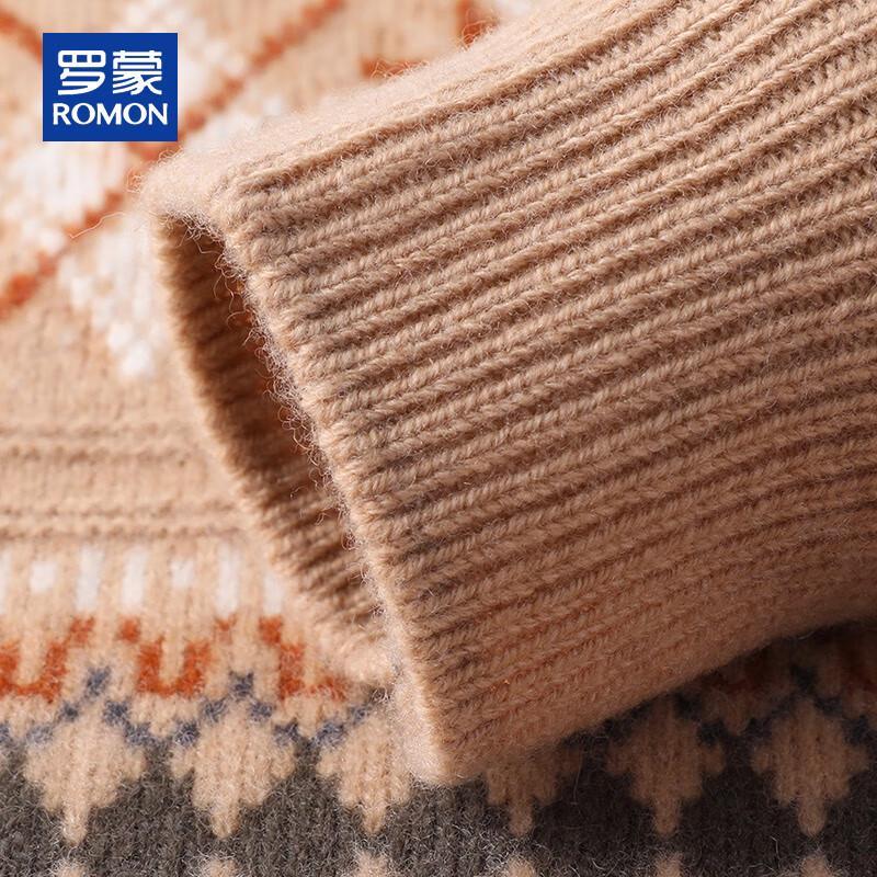 ROMON Men's 100% Pure Wool Half-High Neck Sweater