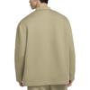 Nike Tech Fleece Reimagined Solid Color Loose Fit Long Sleeve Polo Shirt Men tops Olive-Green FZ7571-276