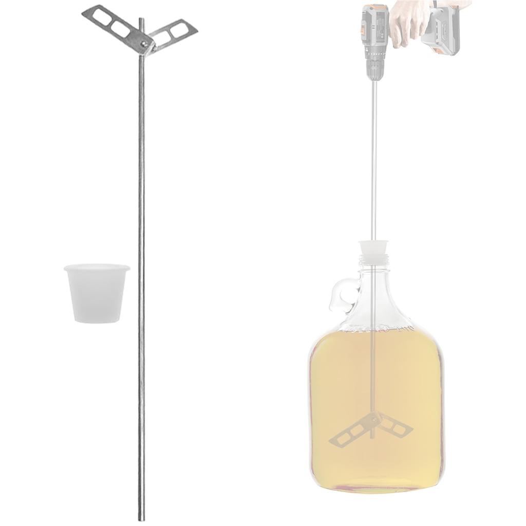 Beer Degassing Stirrer Paddle,Mixer Rod For Wine Making,Home Brewing Mixing De-gasser Agitator Tool 46.6cm Stainless Steel