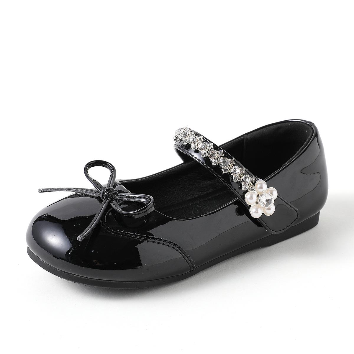 2026 New Spring/Autumn Stylish Girls  Princess Leather Mary Jane Shoes 33 чёрный